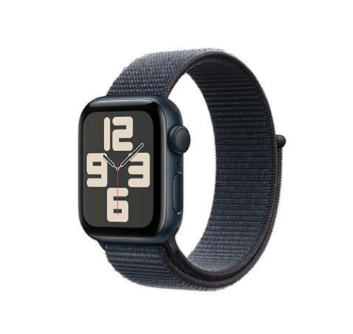Apple Watch SE (GPS) - 2ª generazione - 40 mm - midnight aluminum - smartwatch con sport loop - nylon morbido a doppio strato - ink - dimensione del polso: 130-200 mm - 32 GB - Wi-Fi 4, Bluetooth - 26.4 g